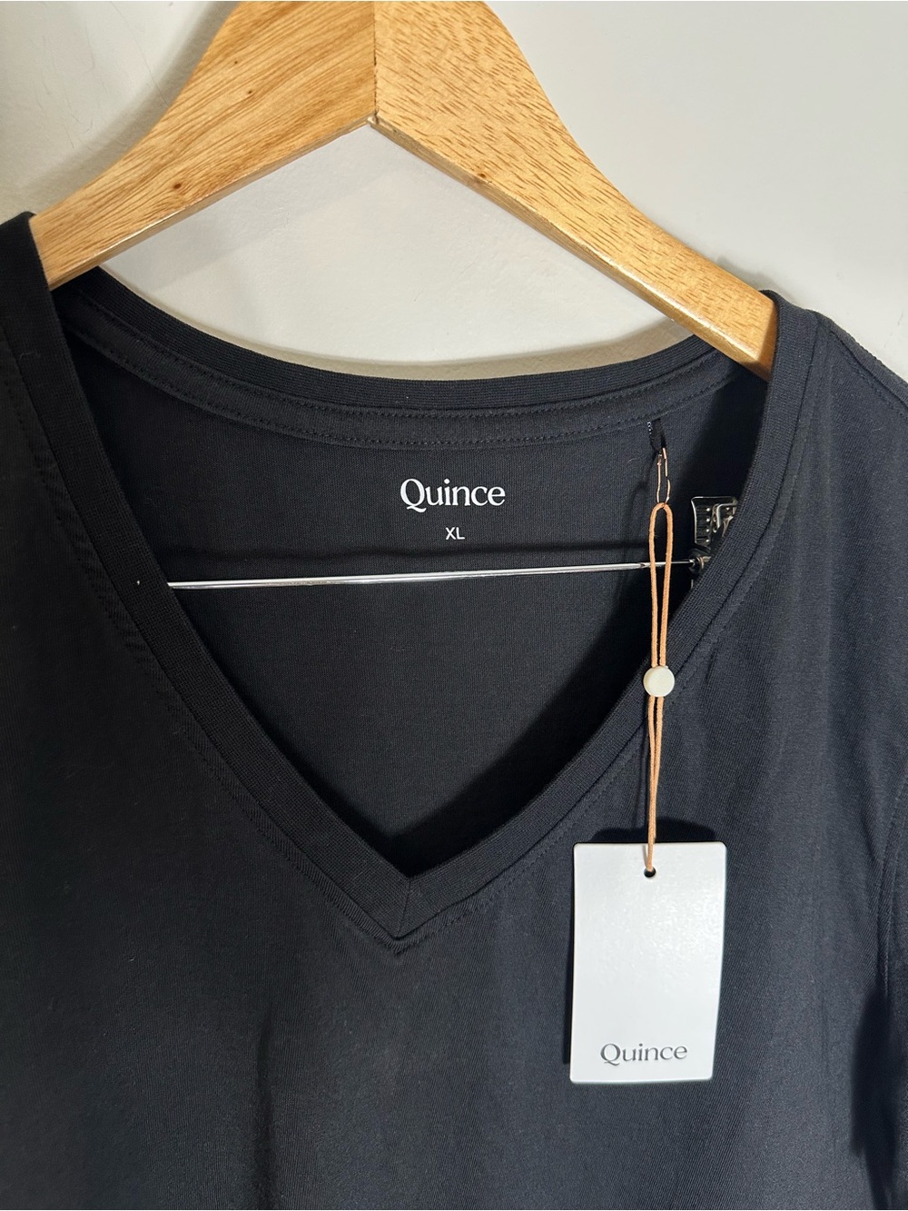 NWT Quince 100% cotton v neck boxy tee black extra large - Picture 3 of 5